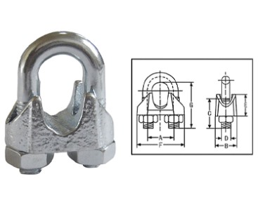 DIN 741 GALV MALLEABLE WIRE ROPE CLIPS				