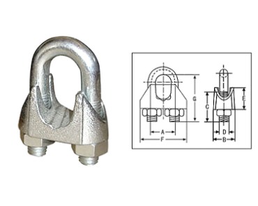 Galv Malleable Wire Rope Clips TypeB				